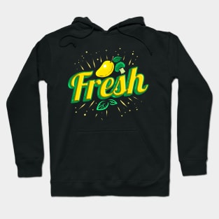 Eat Fresh Mango, Lemon And Brokkoli - Vegetarian - Go Vegan Hoodie